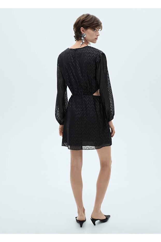 Yanı Yırtmaçlı Anvelop Elbise - 4