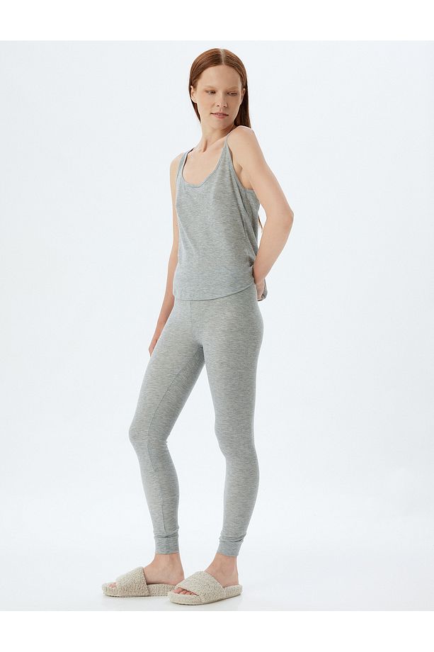 Fitilli Atlet Pijama Üstü Kalın Askılı U Yaka - 2