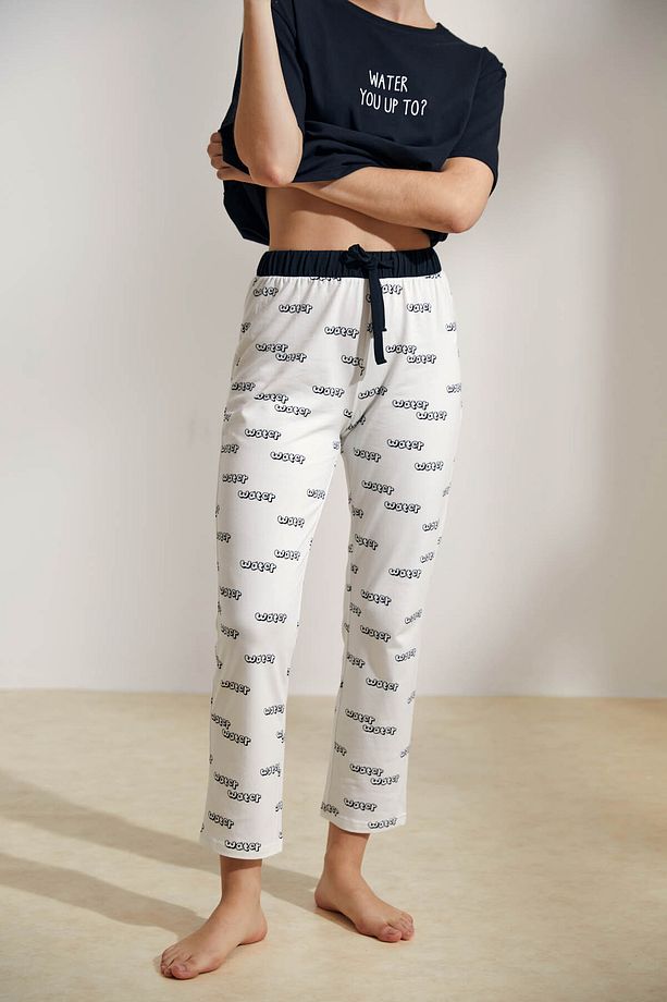 Kadın Pamuklu Midi  Pijama Altı - 1