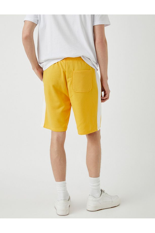 Slim Fit Şeritli Şort - 4