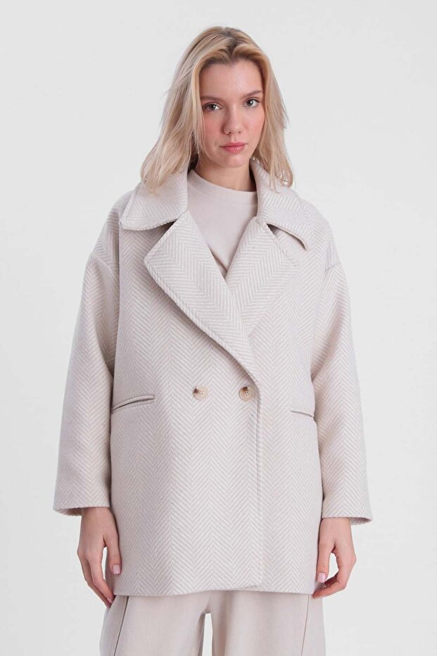 معطف متوسط الطول بظهر السمكة - 1