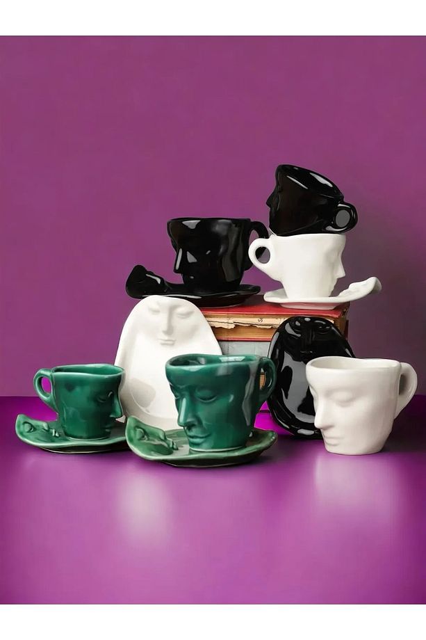 Romeo & Juliet Kupa 2’Li Set - 260 ML ve 110 ML Bardak Kupa Seti Kahve Sunum - 5