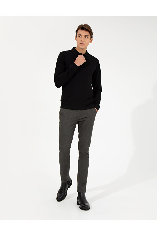 Khaki Slim Fit Linen Blended Chino Trousers 50259718-Vr027