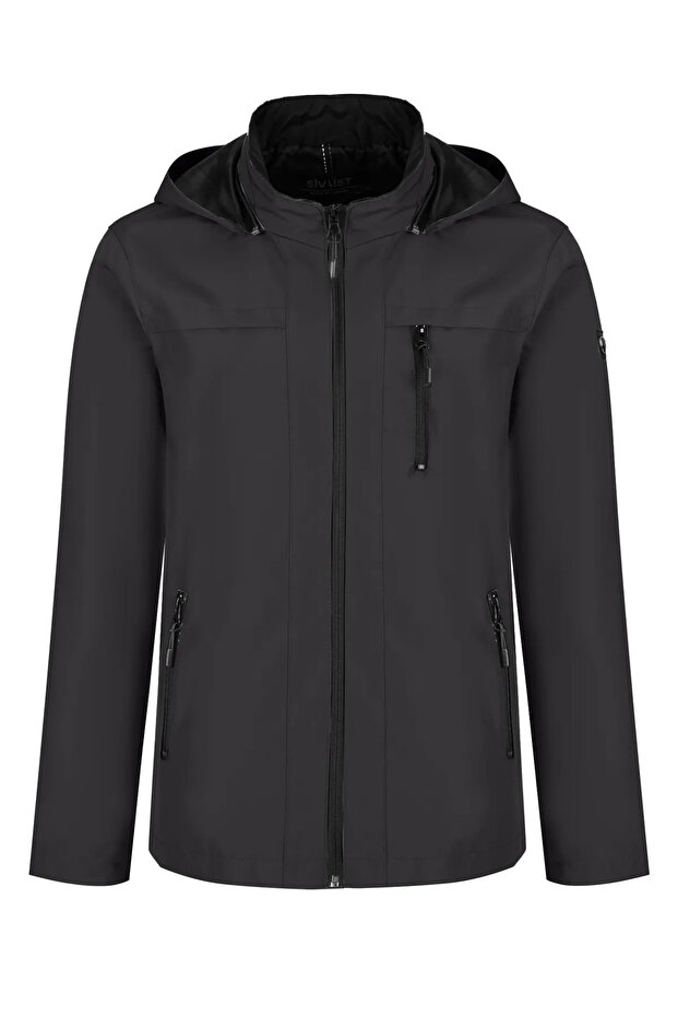 Men's 100% Waterproof Fleece Inside with Inner Pocket Removable Hooded Softshell Coat & Coat