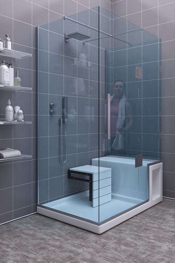 Ahşap Duvara Monte Katlanabilir Metal Ayaklı Banyo Taburesi - 1