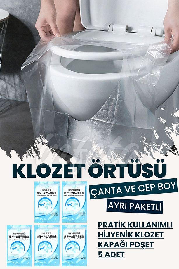 Klozet Kapak Örtüsü Pratik Kullanımlı Hijyenik Klozet Kapağı Poşeti 5 Adet - 1
