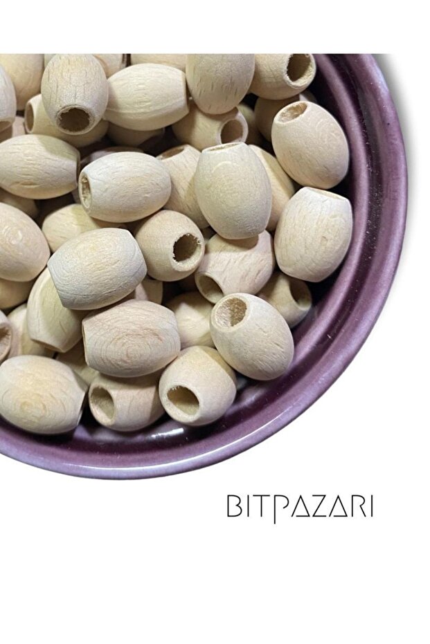 12x15 Mm Raw Oval Wooden Beads - 30 Pieces
