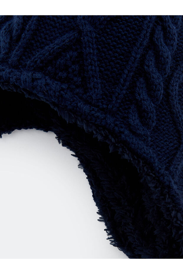 Lw - Beret z dzianiny dla chłopca z pomponem - 3