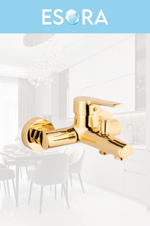 Gold Yuvarlak Robot Duş Seti , Banyo Bataryası 2’li Set - 3