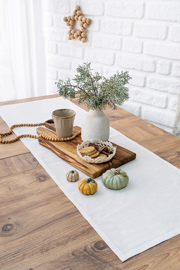 Organic Raw Linen Runner - 40X110 Texture