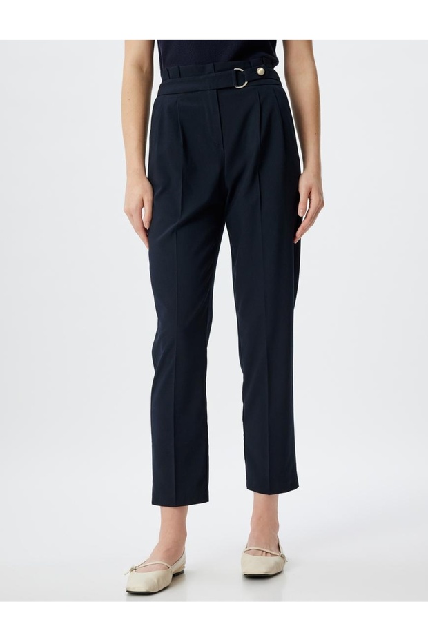 Women's Canvas Trousers 5Wak40035Pw Navy Blue