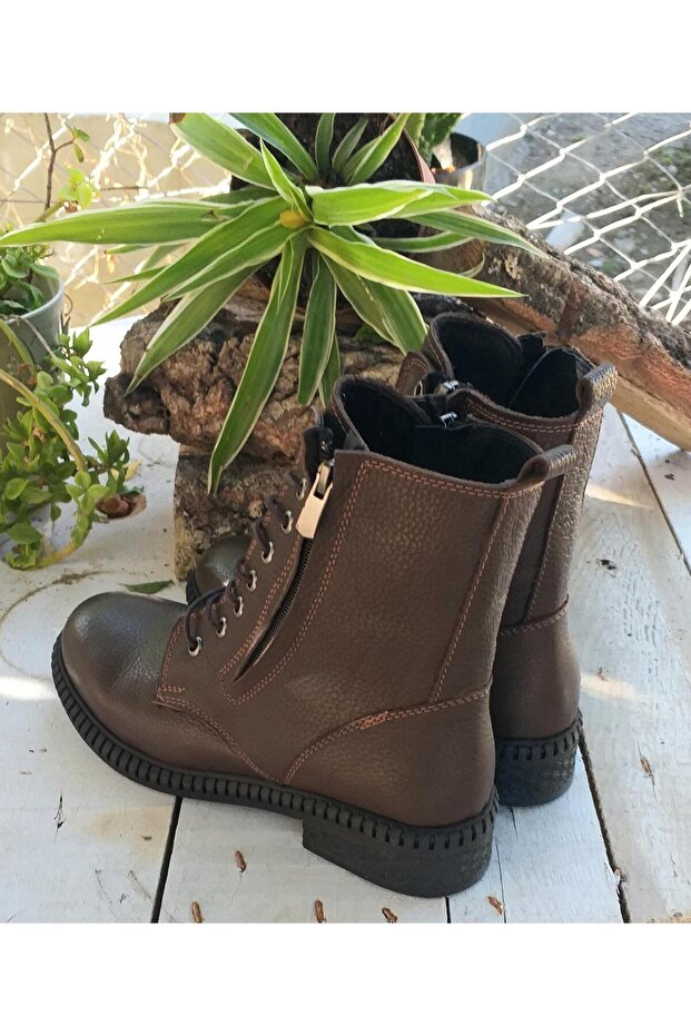 230608 Kadın Hakiki Deri Postal Bot - 5