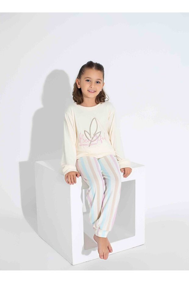 Girl's Teenager's and Children's Long Sleeve Thermal Cloth Winter Warm Pajamas Set
