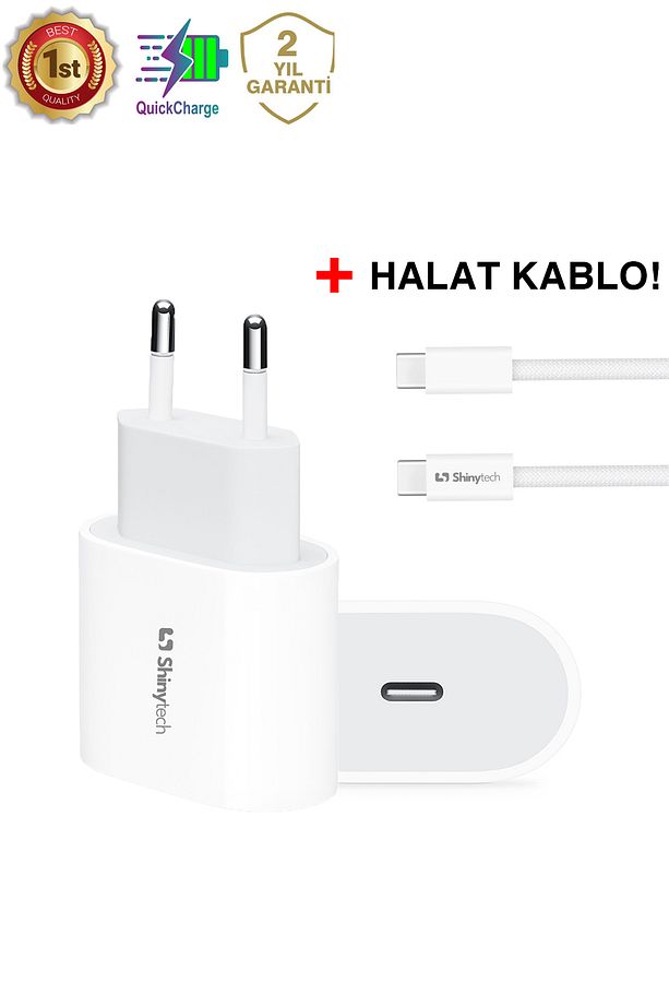 Apple iPhone 15 16 Serisi 35W Ultra Hızlı Şarj Seti USB-C + Örgü Kablo - 8