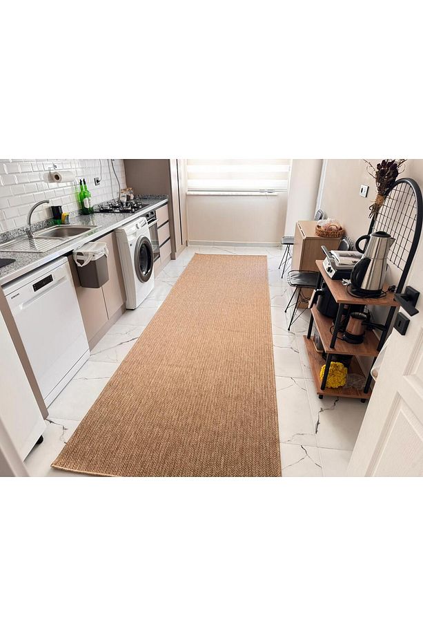 Modern jüt salon mutfak koridor yolluk balkon halısı jüt halı hasır görünümlü makine dokuma halısı - 1