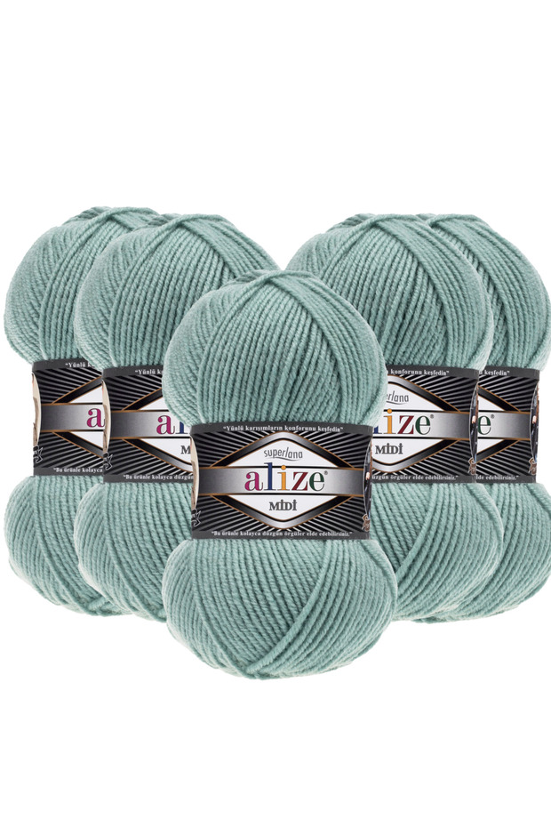 5 Adet Midi Alize Süperlana Midi Orta Kalın Yünlü İplik 100 gr. 170 mt.463 - 1
