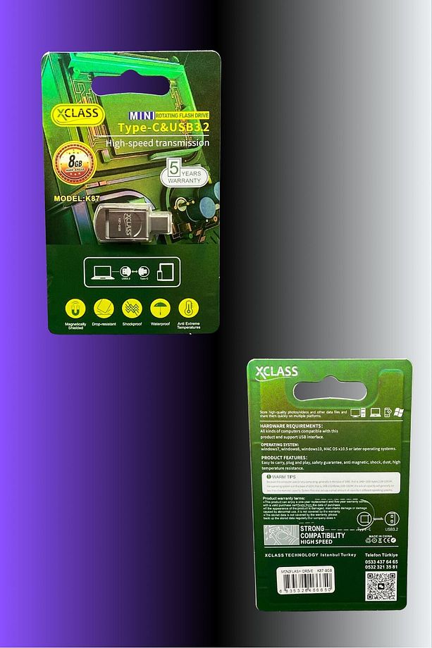 8GB  Type-c Ve Usb Flash Bellek Otg Çift Giriş Premium Mini - 2