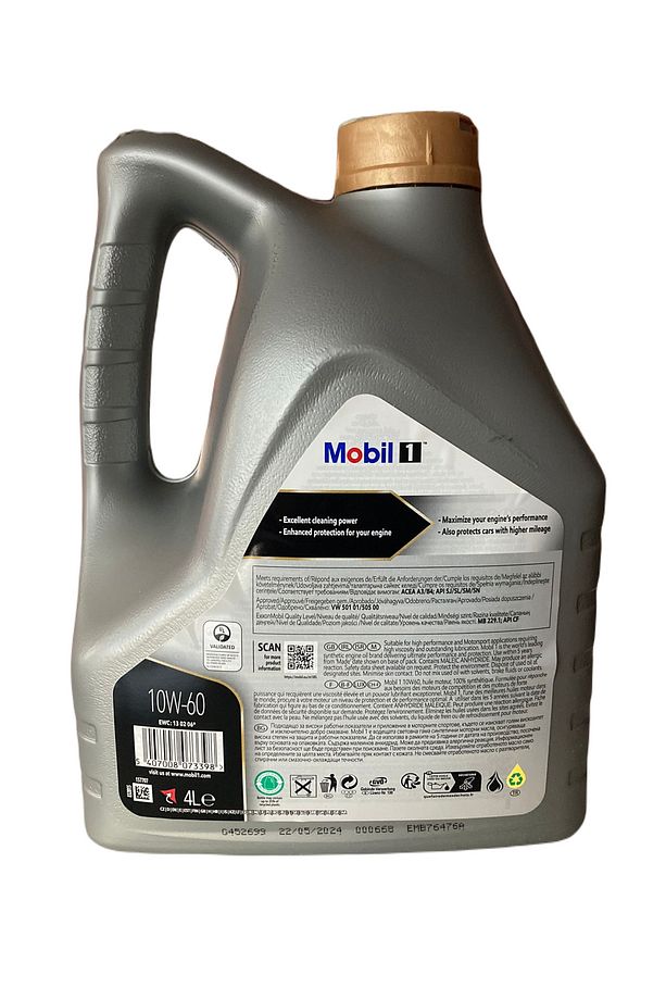 MOBİL 1 10W-60 RACING FORMULA 4 LİTRE MOTOR YAĞI YENİ FORMÜL 05/2024 DOLUM - 3