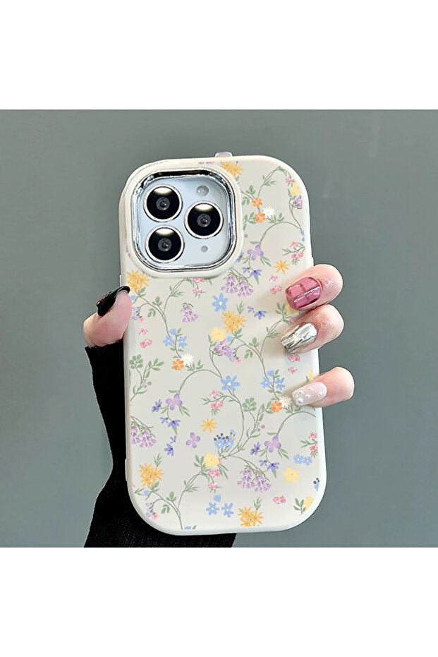 حافظة سيليكون مقاومة للصدمات متوافقة مع هاتف iPhone 14 Pro Max مع حماية للكاميرا بنمط الأزهار - 1