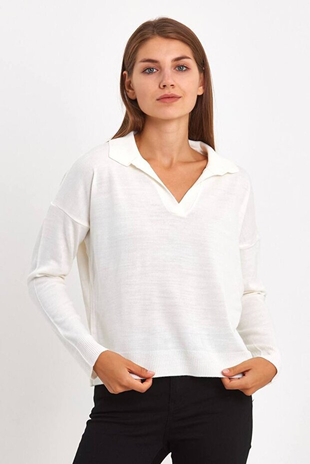 Fuşya Polo Bluz - 1