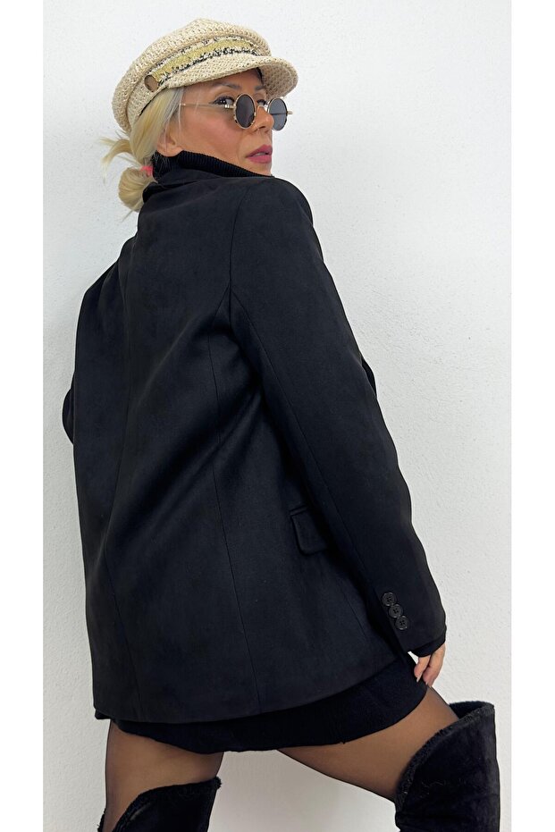 Oversize Süet Ceket - 5