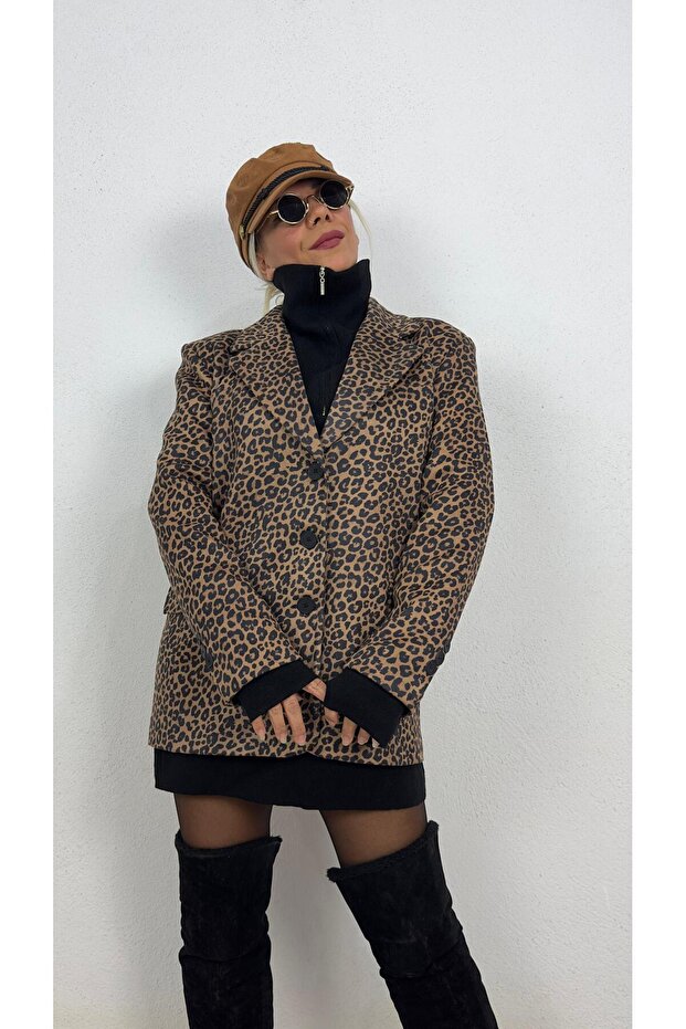 Leopar Süet Ceket - 4