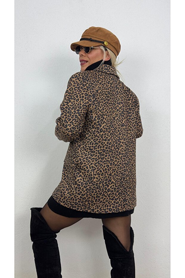 Leopar Süet Ceket - 5