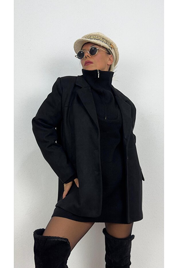 Oversize Süet Ceket - 3