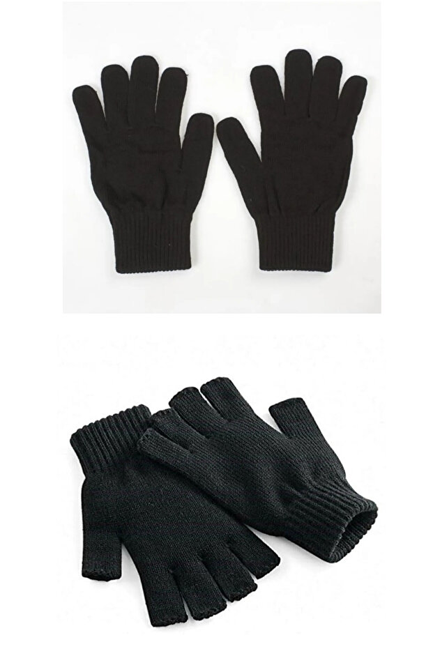 Fingerless Cut-Out Half Finger Gloves and Single Layer Gloves