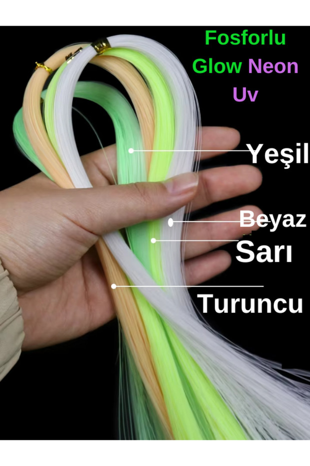 Fosforlu Glow Neon Uv Yeşil 40 Metre Poşet Çapari Simi, Jig Yapım Malzemesi - 7