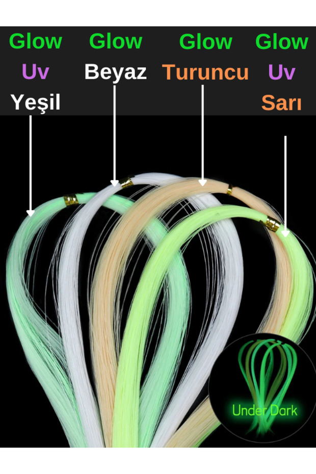 Fosforlu Glow Neon Uv Yeşil 40 Metre Poşet Çapari Simi, Jig Yapım Malzemesi - 5