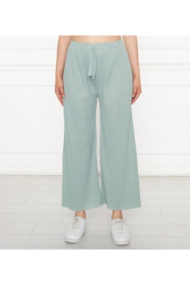 Women's Water Green Comfortable Corduroy Pants & Sweatpants