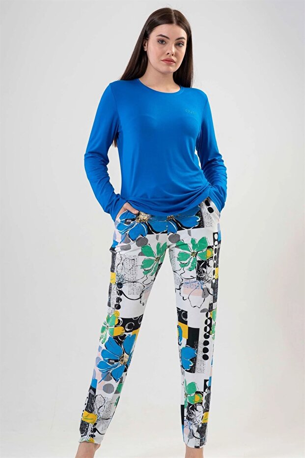 Vienetta Kadın Uzun Kollu O Yaka Pijama Takımı - 1