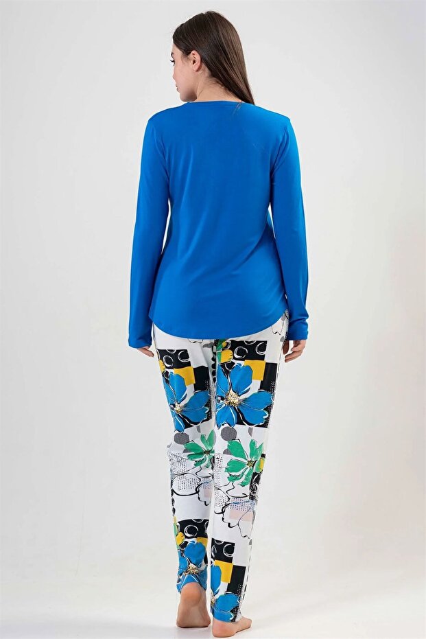 Vienetta Kadın Uzun Kollu O Yaka Pijama Takımı - 4