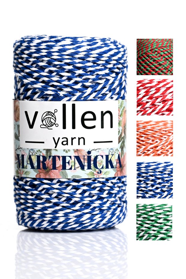 Premium 150 Meters 200 g Martenitsa String Blue White Package String Gift Packaging String, Blue-White