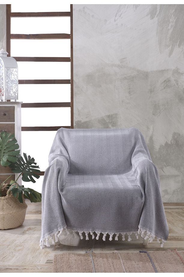 NATURAL BERJER KOLTUK ÖRTÜSÜ TEKLİ KOLTUK ANTRASİT 160x160 - 1