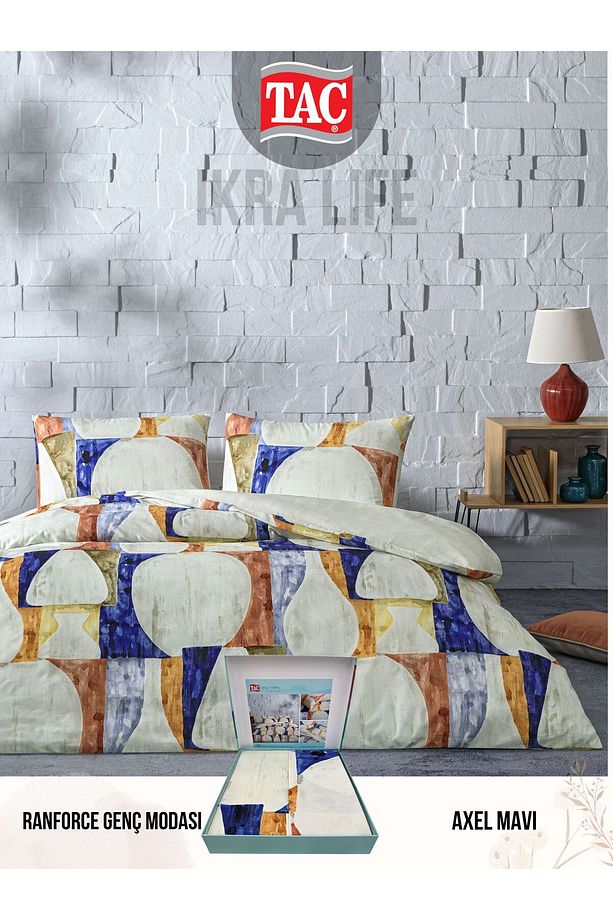 Axel mavi Ranforce Genc modasi Tek Kişilik Nevresim Takım 160x220 | 8682475611671 - 1