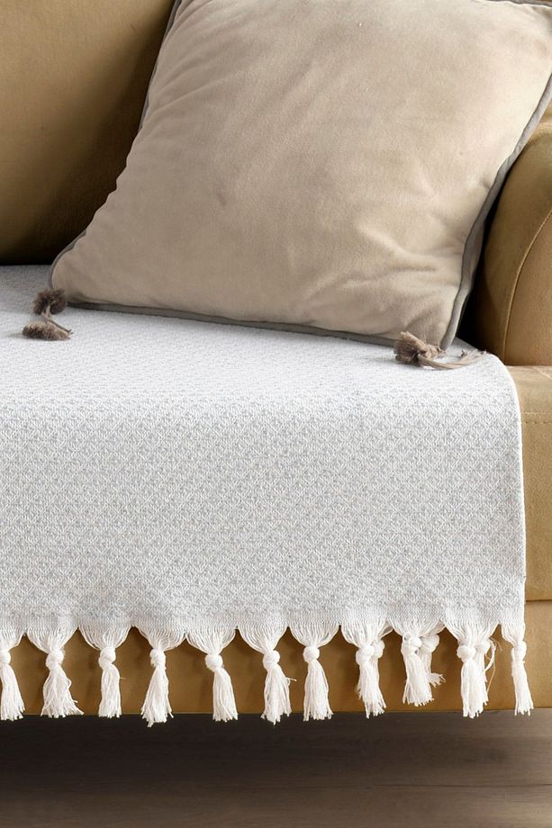 Yıldız Oturma Yerini Kapatan Koltuk Örtüsü Gri 115x200 - 2
