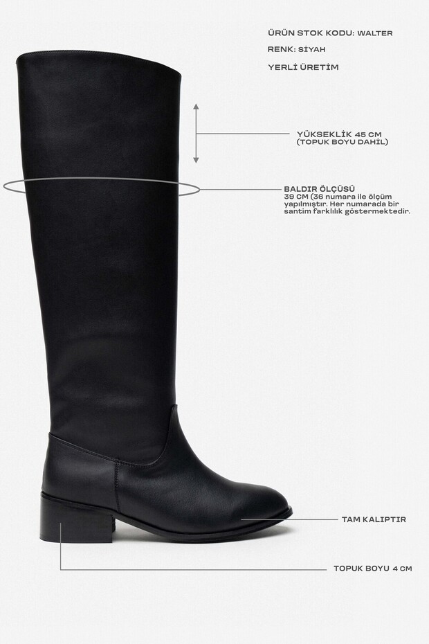 Walter Czarne Matowe Blunt Toe Damskie Buty Na Obcasie - 3