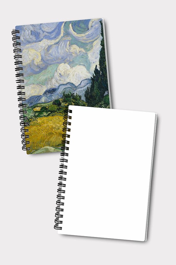 Van Gogh Spiralli Çizgisiz Okul Defter Seti, A5 / 50 Yaprak 100 Sayfa 4'lü Set, Çizgisiz Defter Seti - 5