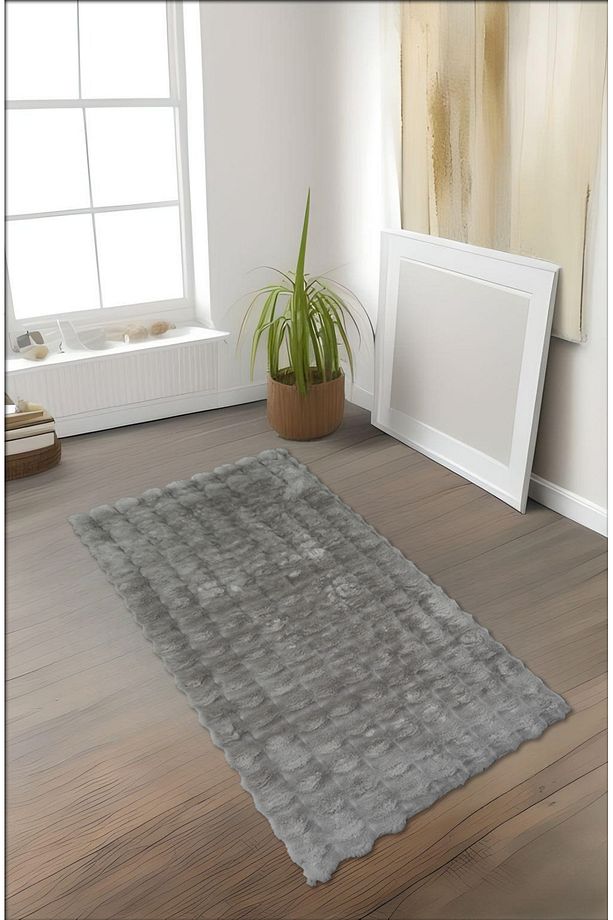 Bubble Tavşan Tüyü, Kaymaz Süet Taban, Süper Soft, Ultra Lüks, Yıkanabilir Halı - 4