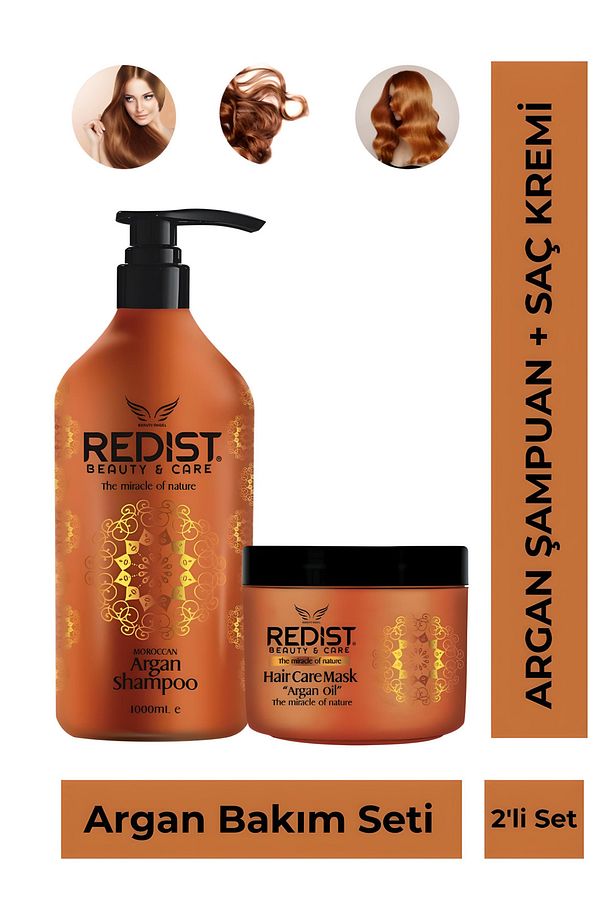 Argan Şampuan 1000 Ml + Argan Maske 500 Ml - 1