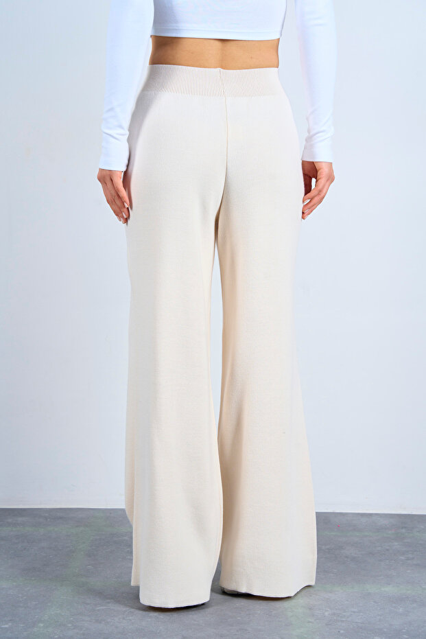 Kadın Yüksel Bel Basic Triko Pantolon - 5