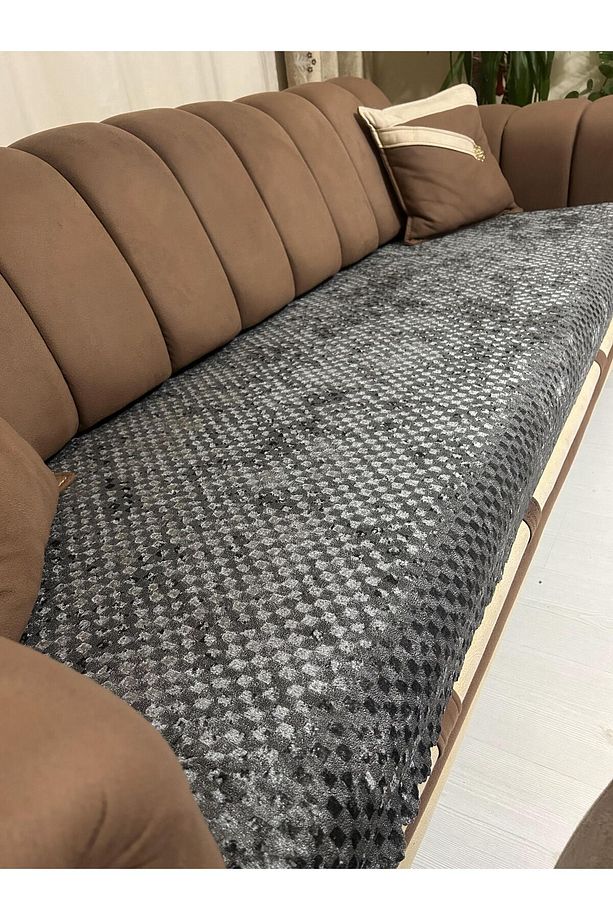 Süngerli Koltuk Örtüsü Yeni Moda Koyugri Rengi 1adet 210*170 Cm - 5
