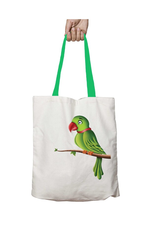 Parrot Parrot Washable Shoulder Bag with Green Handles