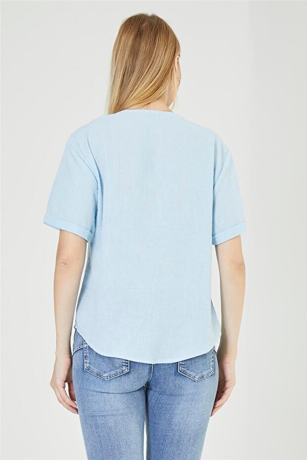 Çıpa Baskılı Bluz - 4