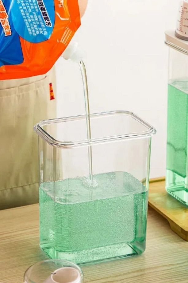 2 Li Sızdırmaz Depolama Sıvı Toz Deterjan Saklama Kutusu- Deterjan Etiketi Hediyeli 1100 ml 1800 ml - 7