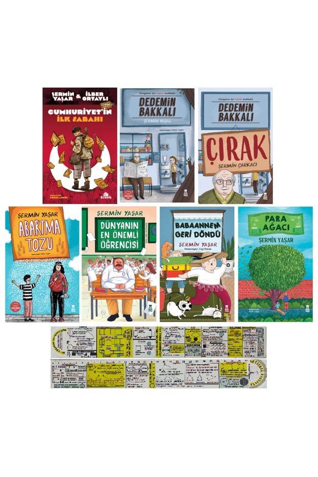 Şermin Yaşar 7 Book Set/ Cumhuriyetin İlk Sabahı + Dedemin Bakkalı + Abatma Tozu + Para Ağacı