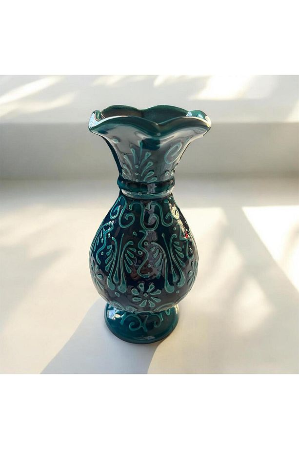 ÇİNİ EL YAPIMI MOTİFLİ VAZO - 3