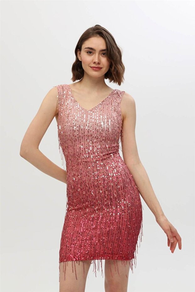 Payet İşlemeli Elbise - 3